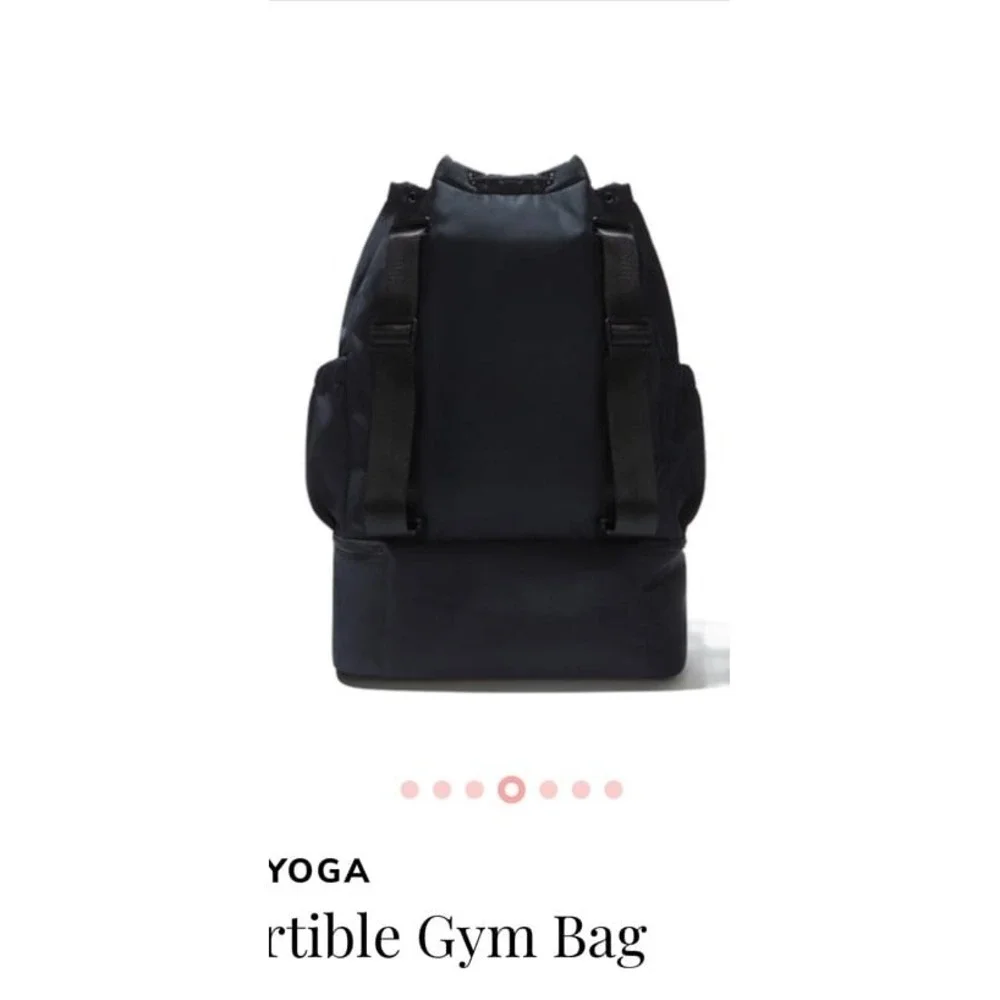 NEW Convertible black Gym Bag Beyond Yoga. Drawstring & snap closure. Spacious